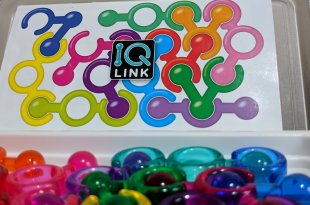 IQ link pieces and board on a table