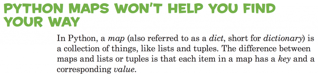 Screenshot of the book covering python maps