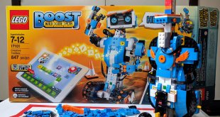 LEGO Boost box with the guitar model standing in front